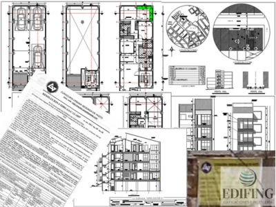 Planos, Licencia y Valla construcción Edificio Veracruz.